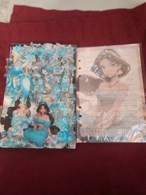 A5 6 RING PRINCESS JASMINE ACRYLIC SHAKER NOOTEBOOK/BINDER/ PLANNER WITH PAPER